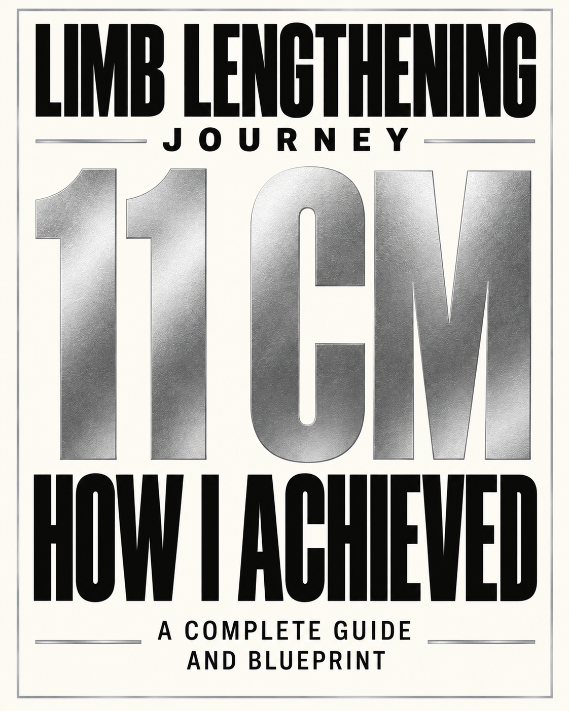 Approved silver cover: Limb Lengthening Journey, 11CM, How I Achieved, A Complete Guide and Blueprint.